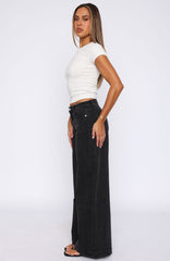 Elena Low Rise Wide Leg Jeans Black Acid