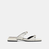 LAVERN SANDALS OFF WHITE CRINKLE PATENT