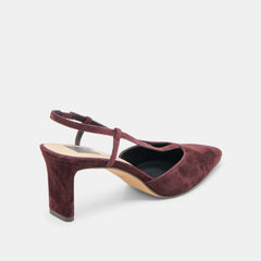 GINAY HEELS MULBERRY SUEDE