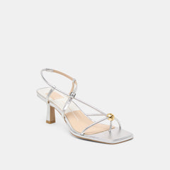 MYLEE HEELS SILVER DISTRESSED LEATHER