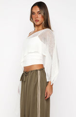 Beach Therapy Knit Poncho Top Cream