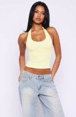 Honey Hustle Halter Top Lemon