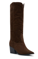 In My Moment Knee High Boots Chocolate Faux Suede
