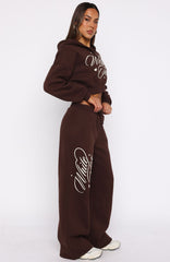 Love You Regardless Wide Leg Sweatpants Chocolate
