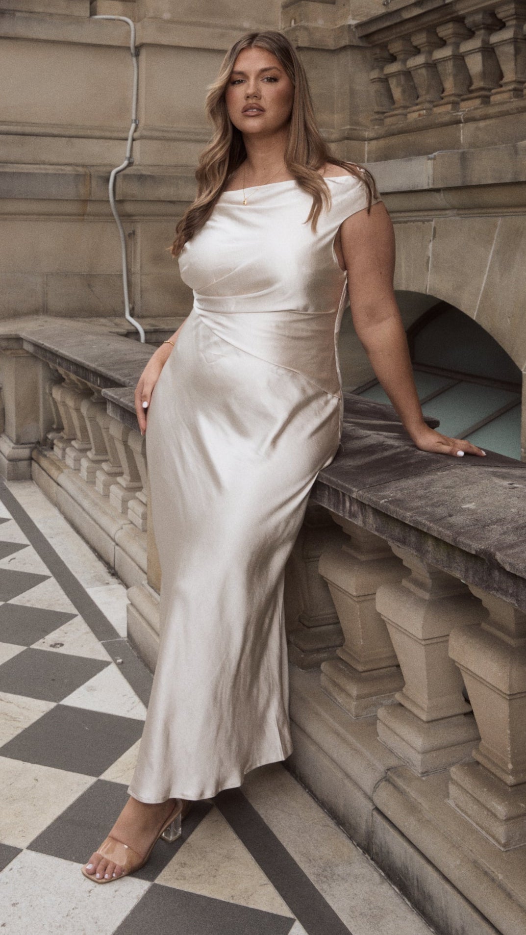 Auria Off Shoulder Maxi Dress - Champagne