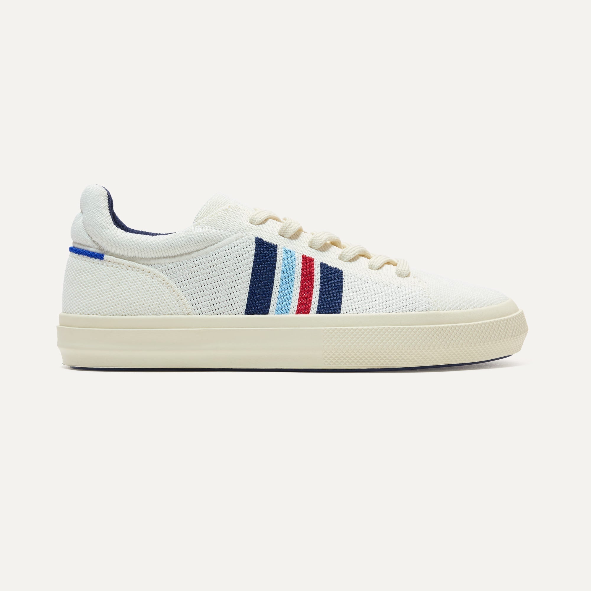 The RS02 Sneaker in Spirit Stripe shown from the side.