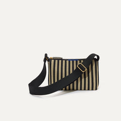 PLP |The Casual Crossbody in Black Tie, shown from the front.