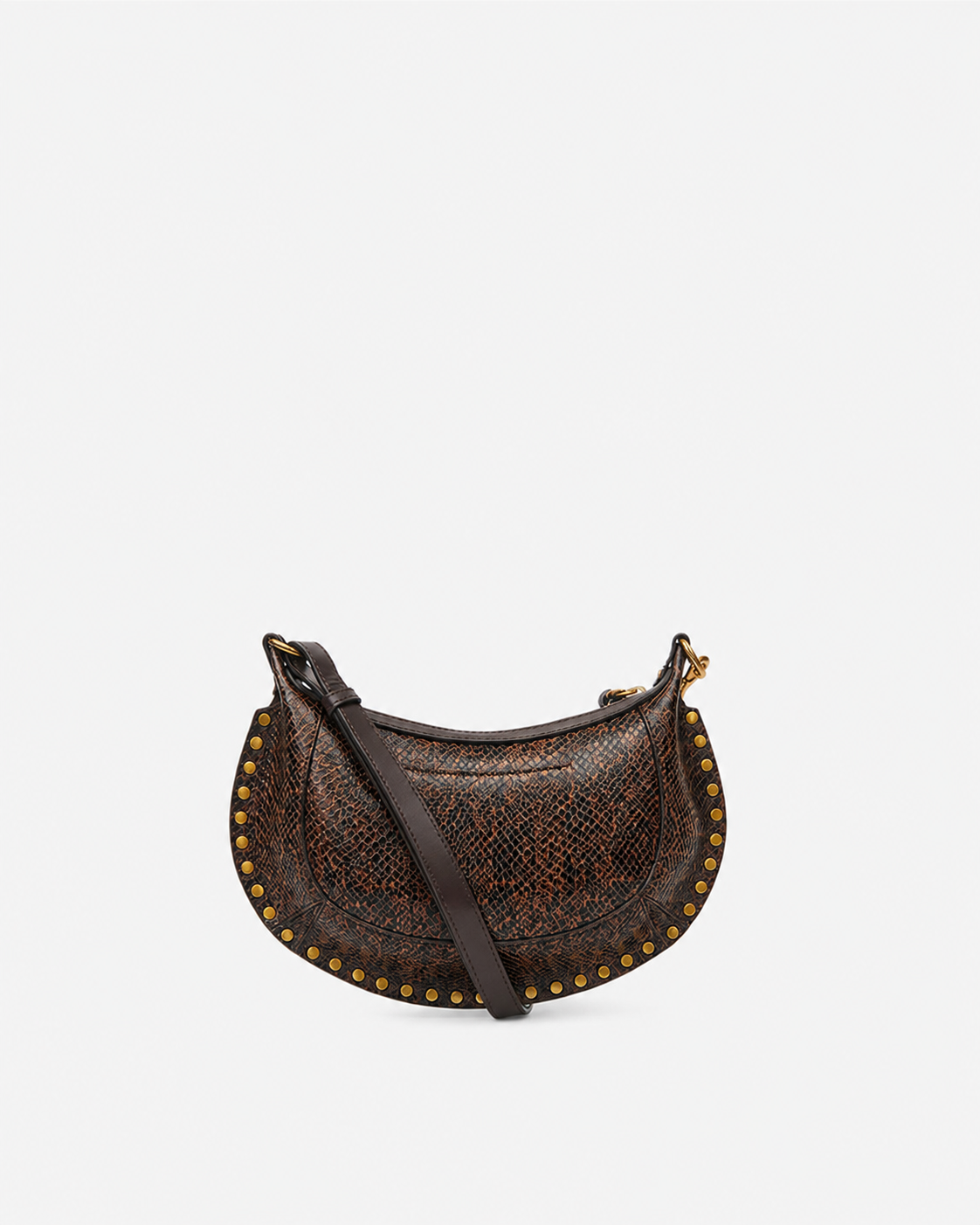 Oskan Moon Bag in Python-Effect Grained Leather