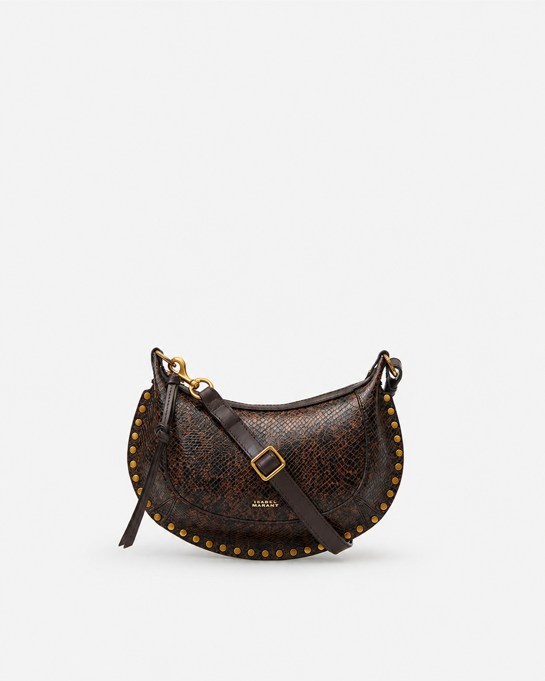 Oskan Moon Bag in Python-Effect Grained Leather