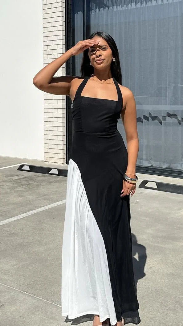 Cia Maxi Dress - Black/White