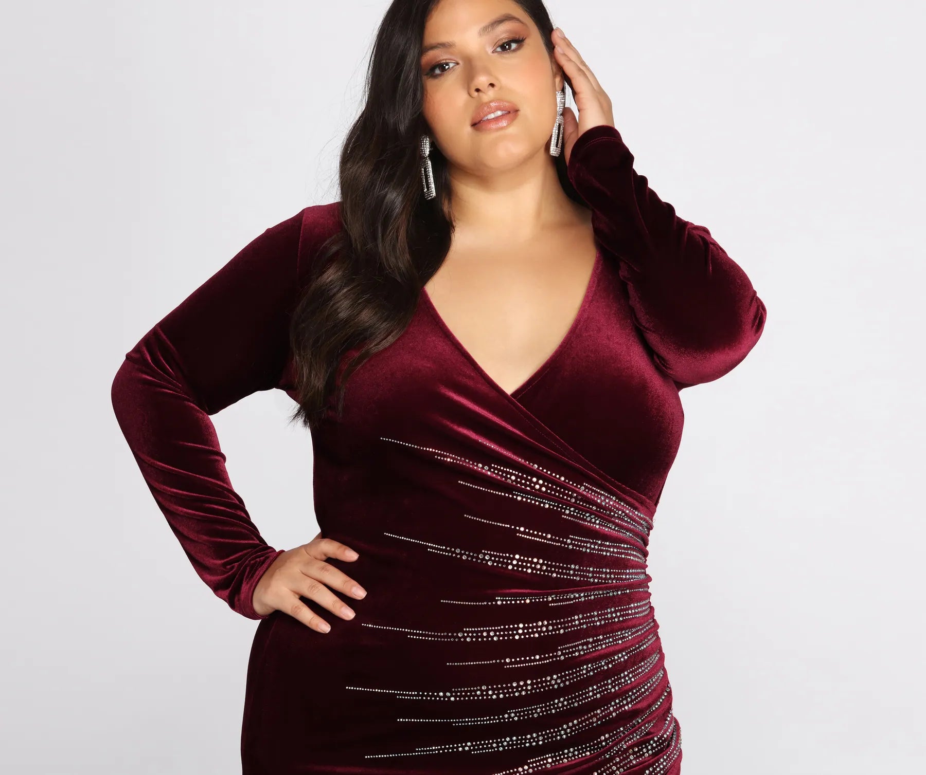 Plus Samantha Wrap Heat Stone Dress