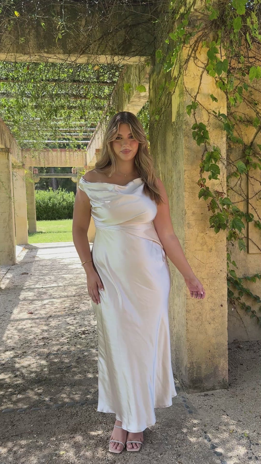 Auria Off Shoulder Maxi Dress - Champagne