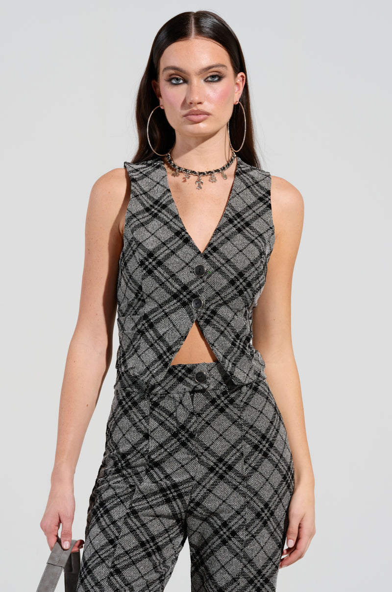 LITTLE LOVE PLAID VEST
