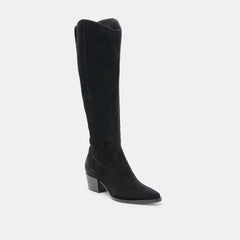 VIRONA H2O WIDE CALF BOOTS ONYX SUEDE