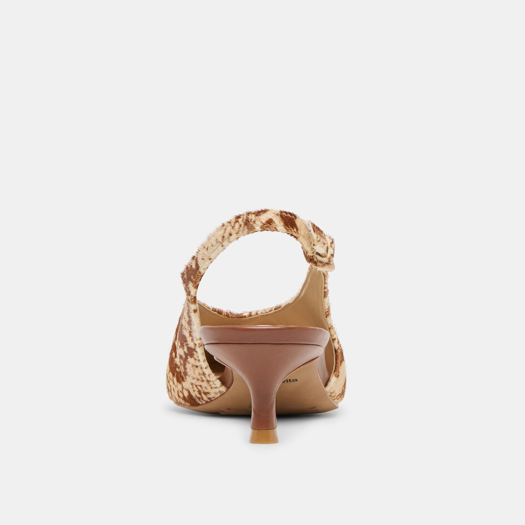 ALENNA HEELS BROWN SNAKE CALF HAIR