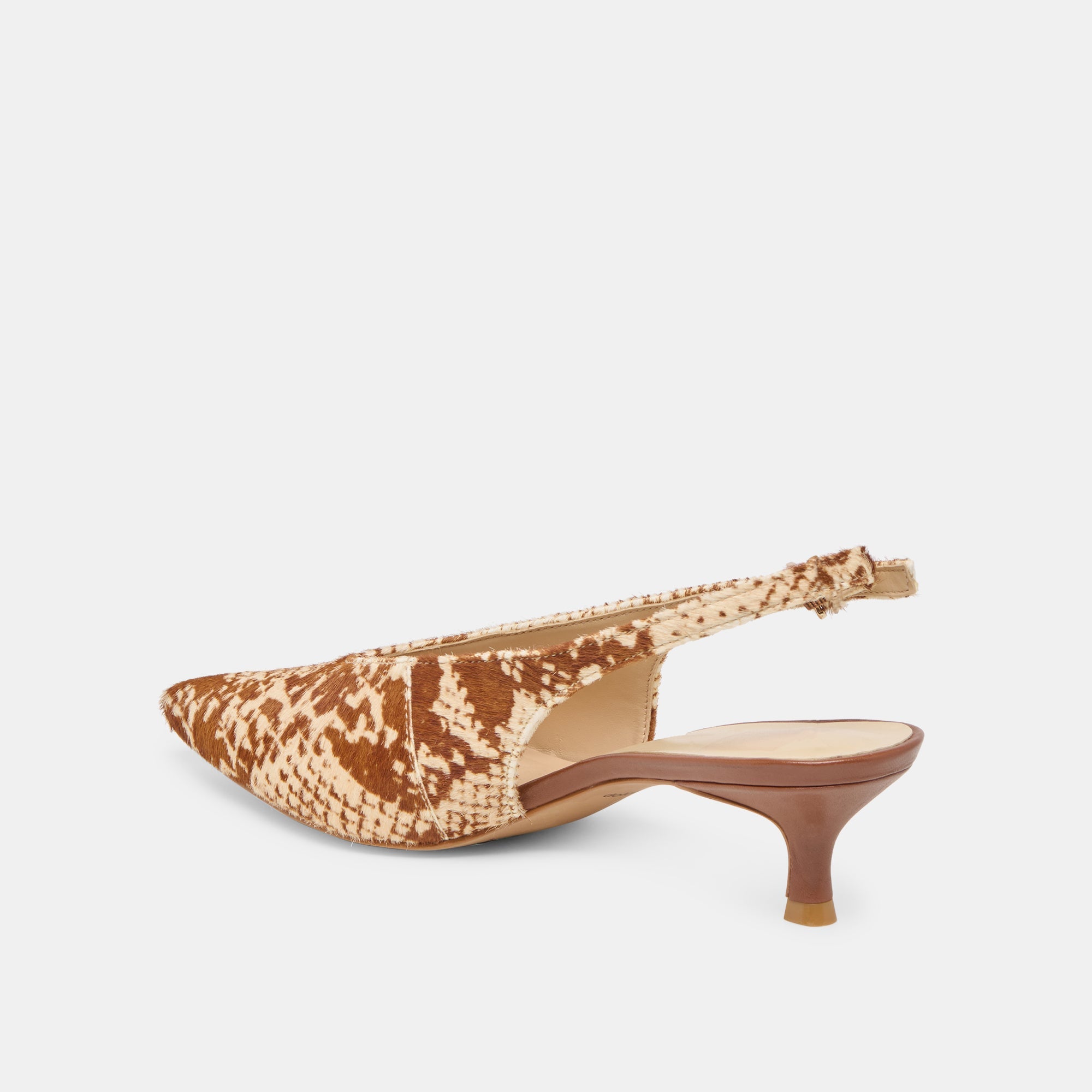 ALENNA HEELS BROWN SNAKE CALF HAIR