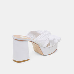 BLARE HEELS WHITE SATIN - re:vita