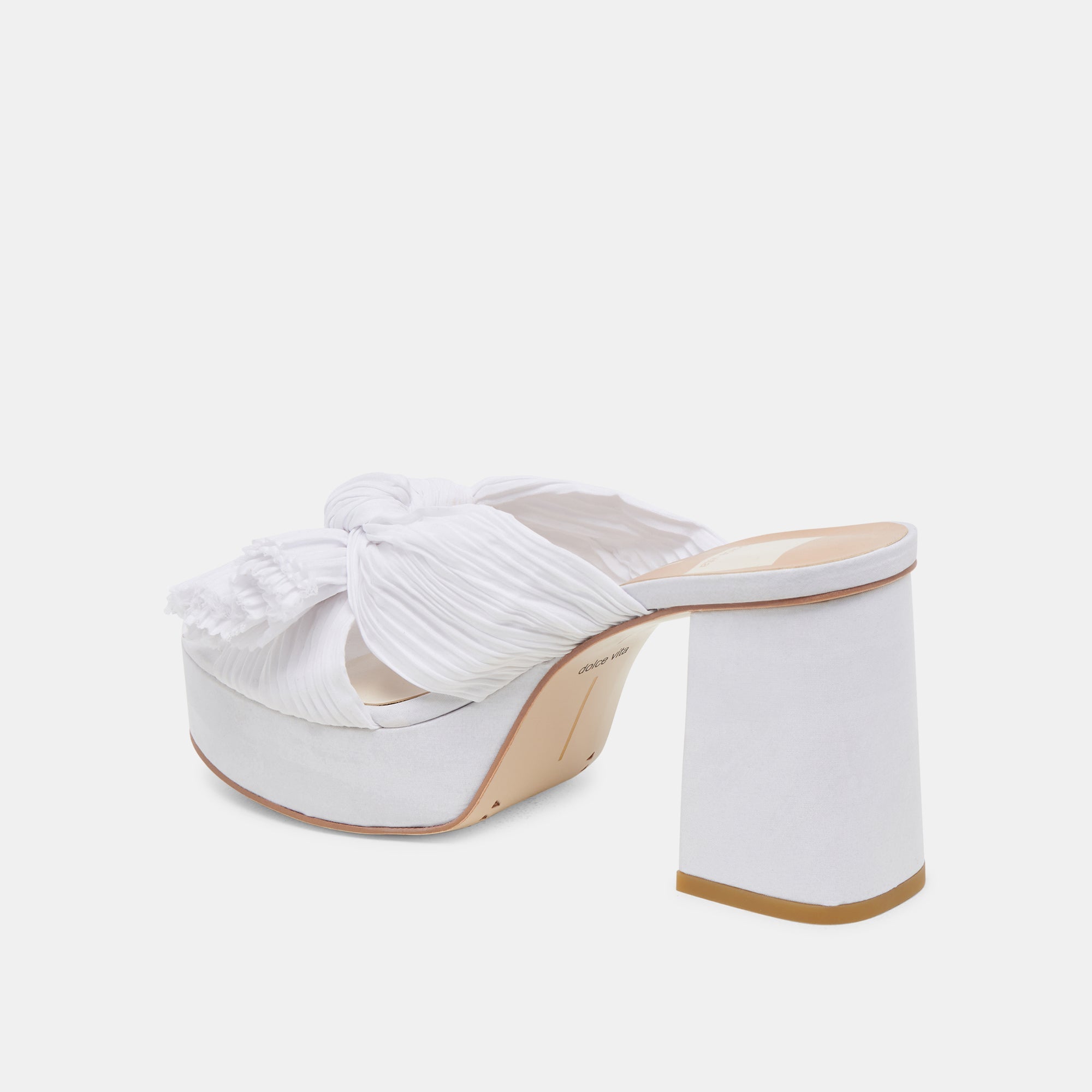 BLARE HEELS WHITE SATIN - re:vita