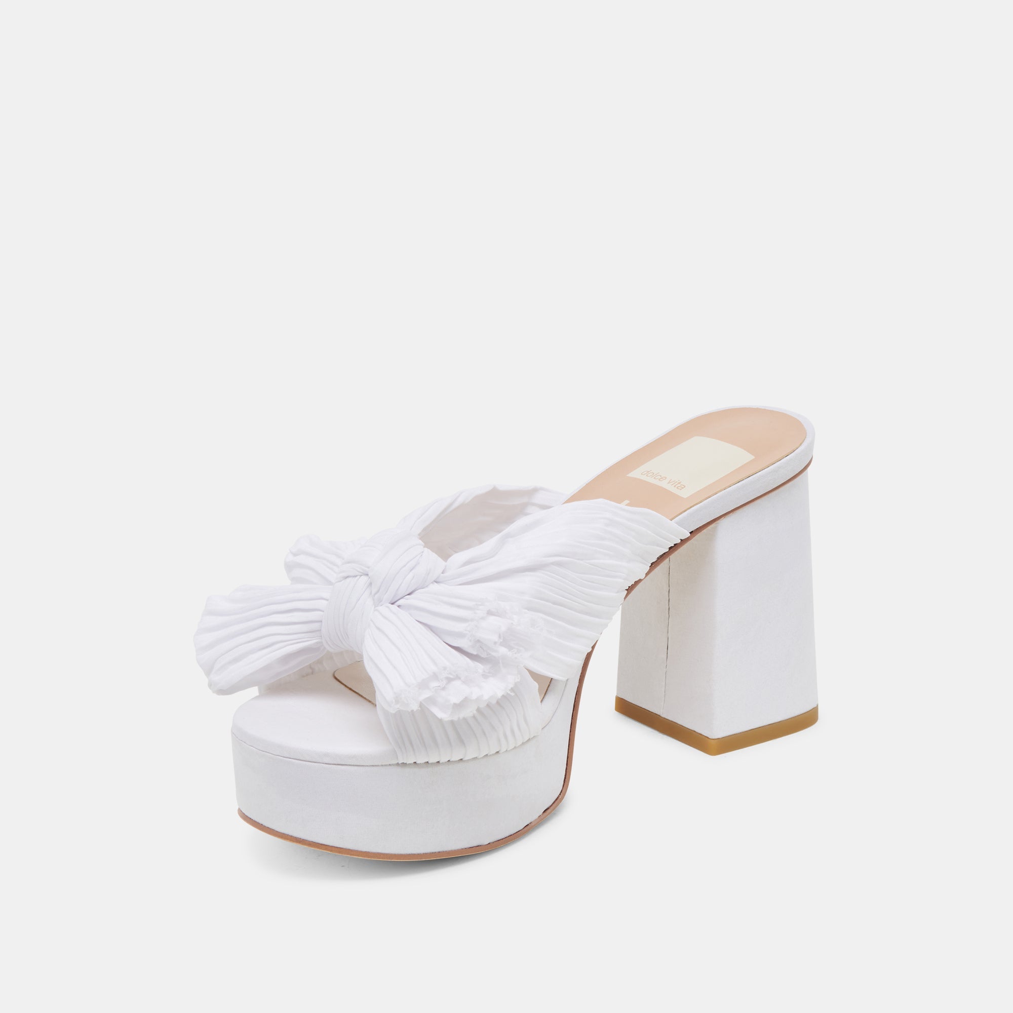 BLARE HEELS WHITE SATIN - re:vita