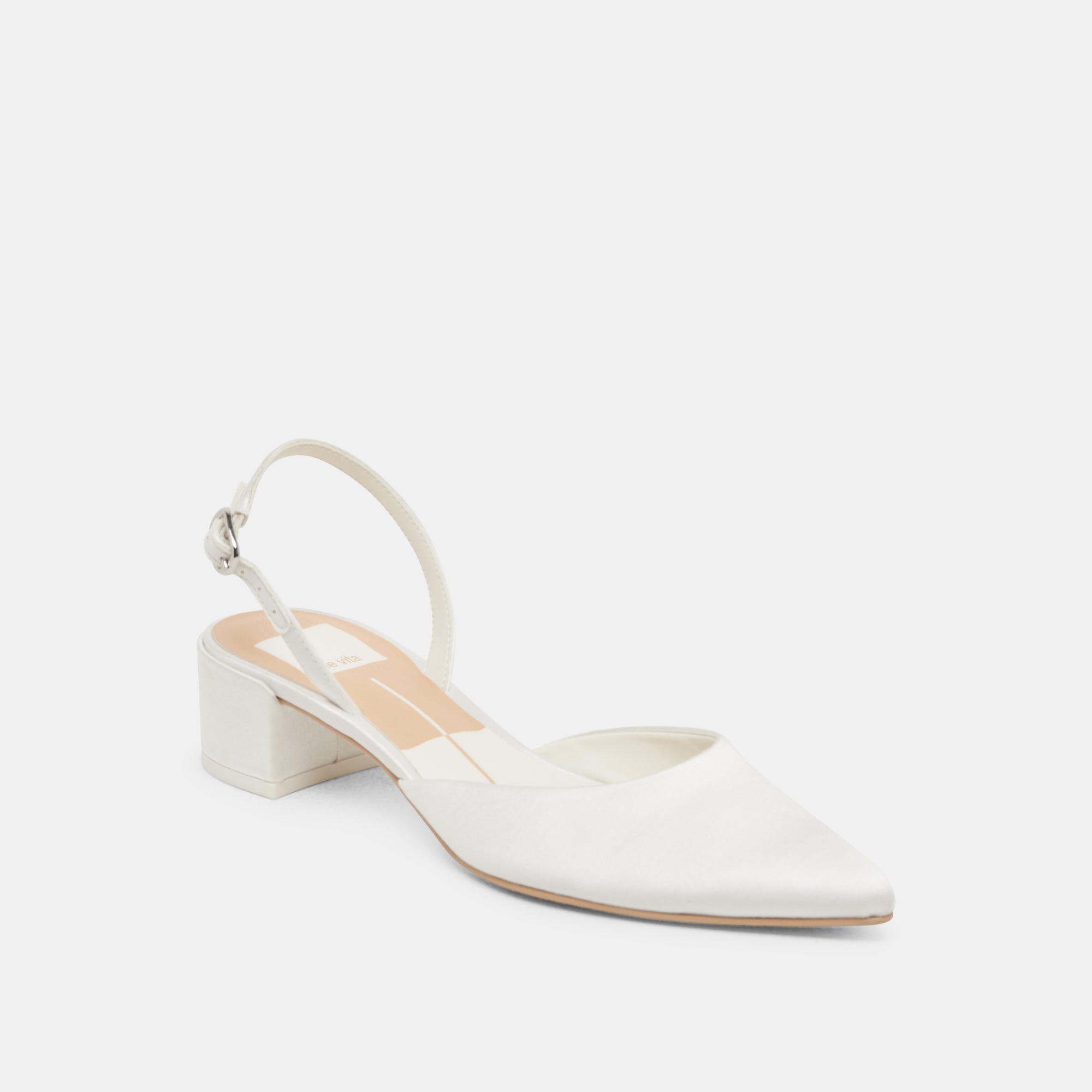 CAREL WIDE HEELS TRUE WHITE SATIN