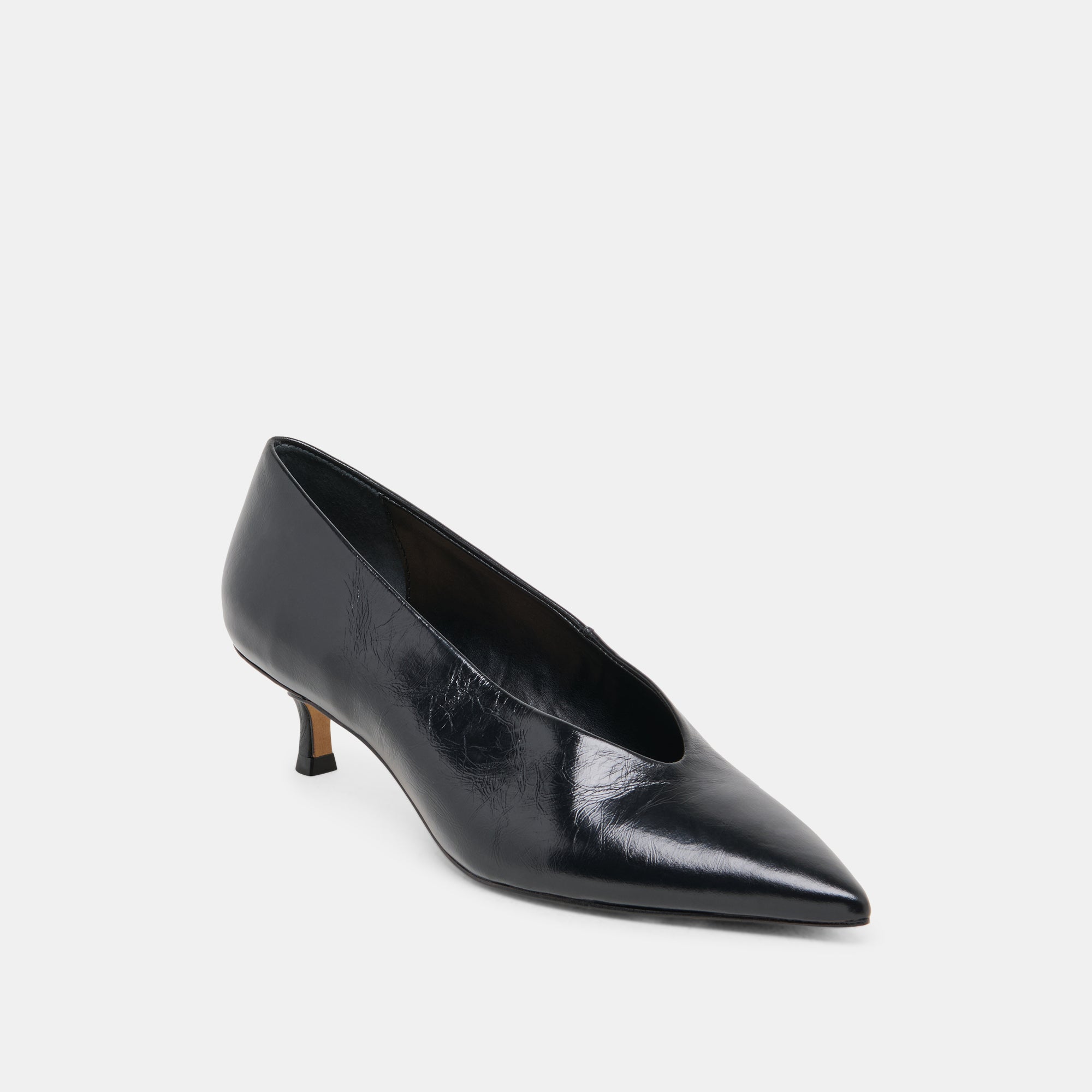 ALWYN HEELS MIDNIGHT CRINKLE PATENT