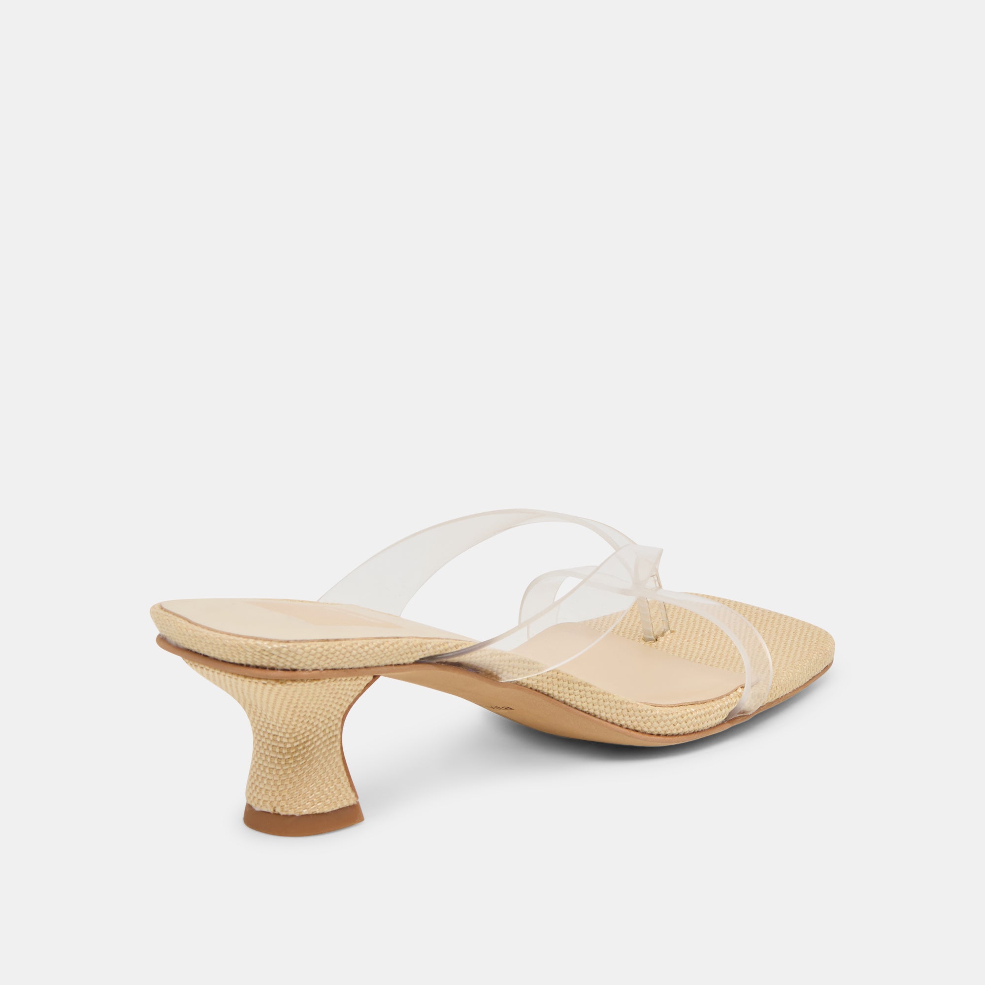BREVEL VINYL WIDE HEELS CRYSTAL JELLY