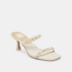 GRASON HEELS WHITE LEATHER