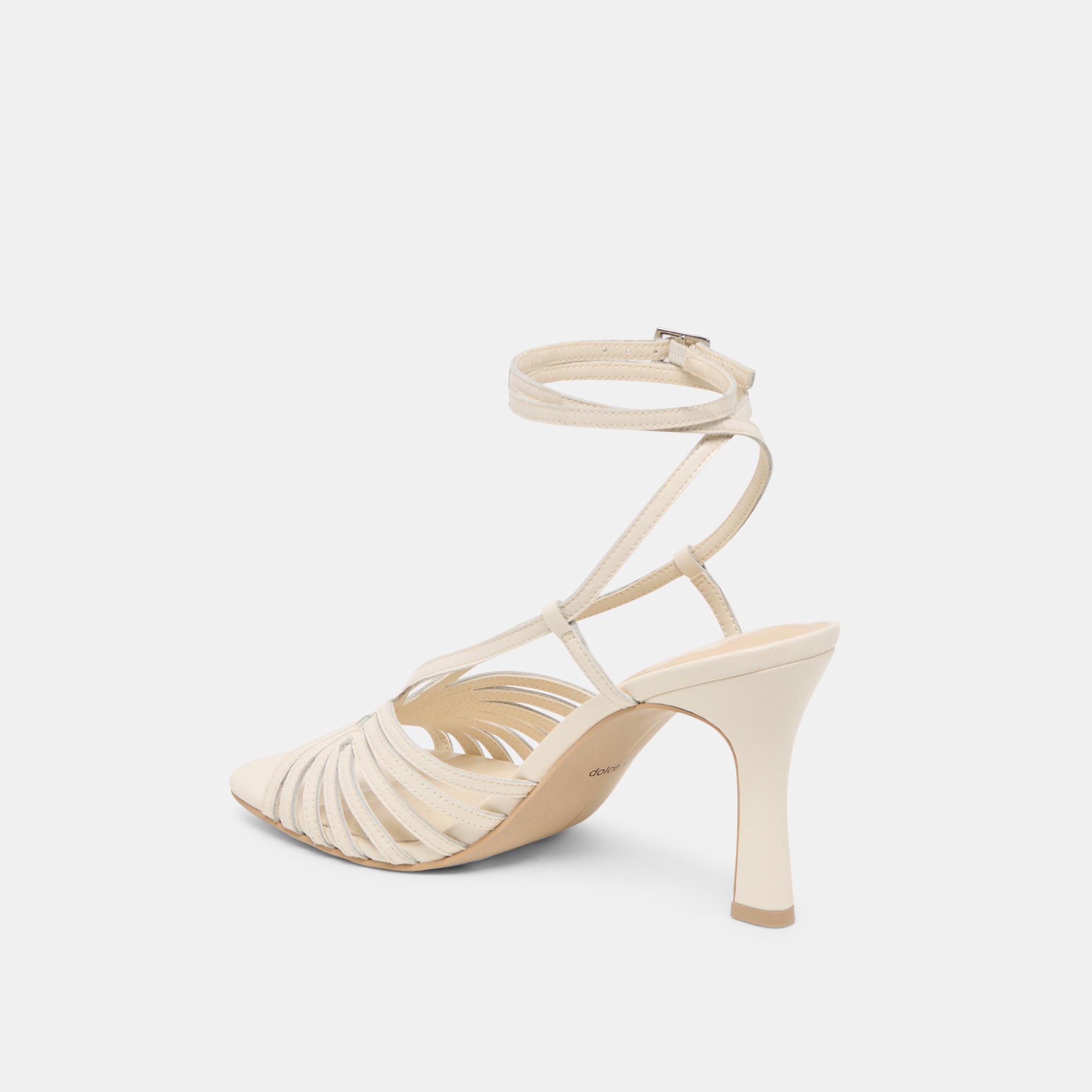 NIVANA HEELS OFF WHITE CRINKLE PATENT