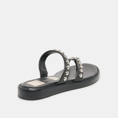 AMARY STUD SANDALS BLACK LEATHER