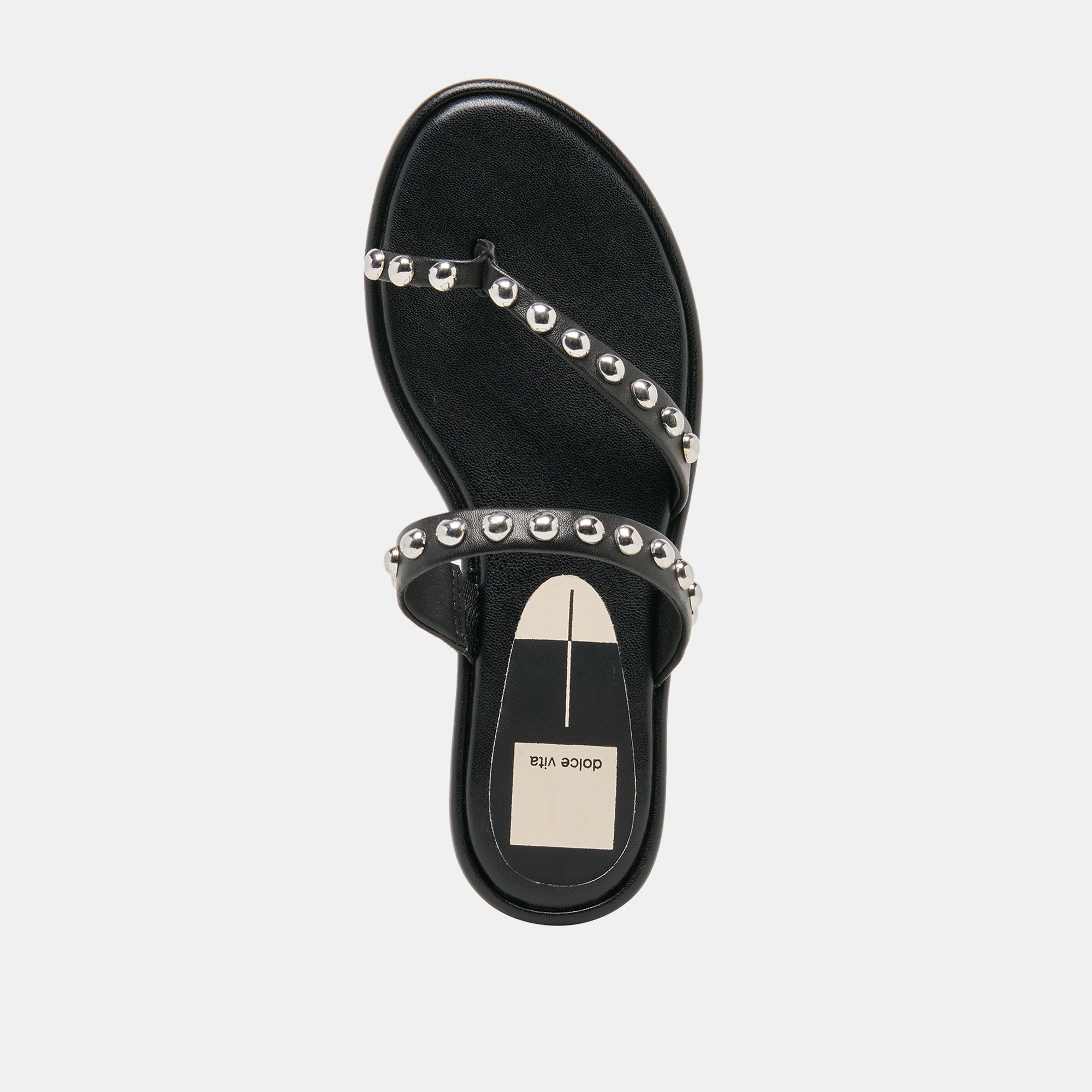AMARY STUD SANDALS BLACK LEATHER