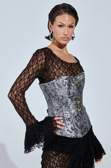 SILVER PAISLEY CORSET TOP