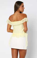 Love The View Off Shoulder Top Lemon