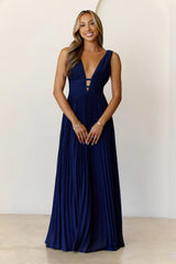 Elegant Vision Maxi Dress Navy