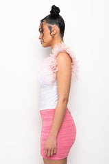 ADRIANA TULLE DETAIL TEE SHIRT