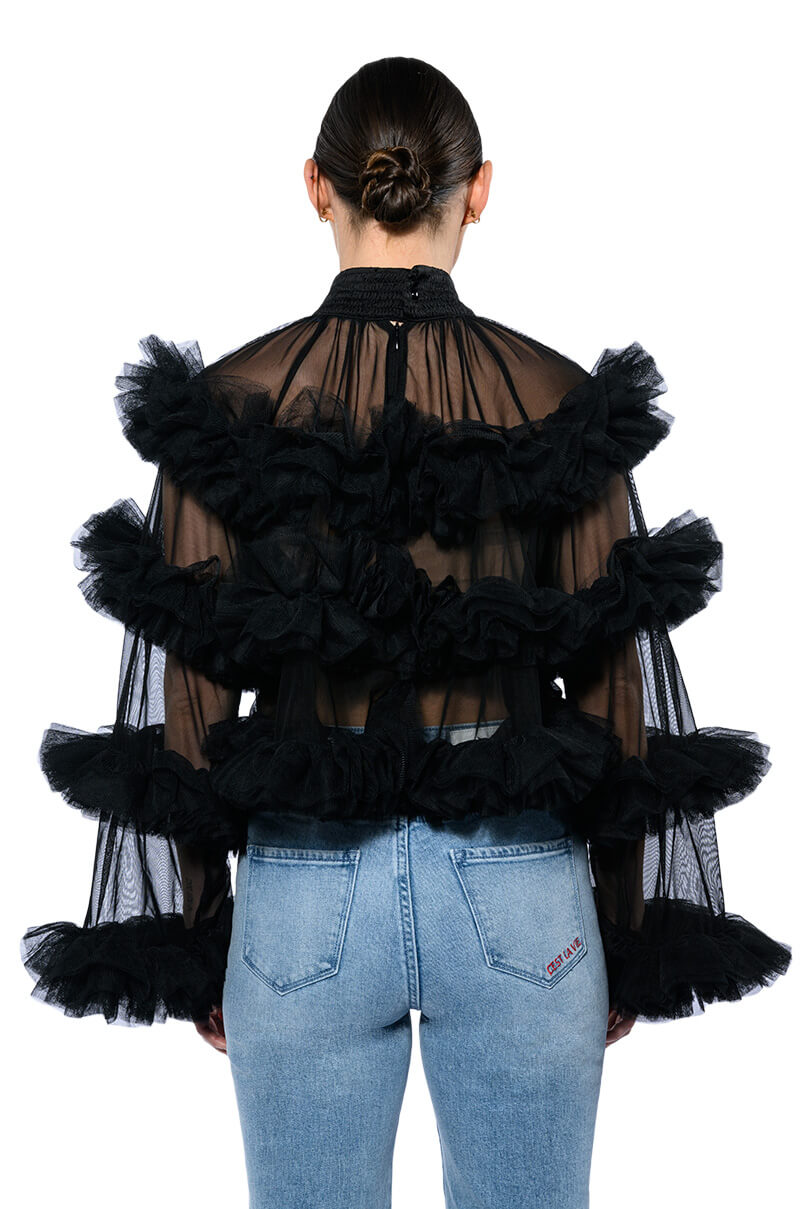 MULTI LAYER RUFFLES STATEMENT TOP