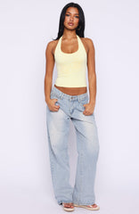 Honey Hustle Halter Top Lemon