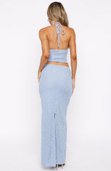 Just Cruisin Maxi Skirt Dusty Blue