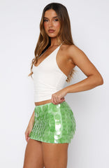 Forgiven Aura Shell Mini Skirt Lime